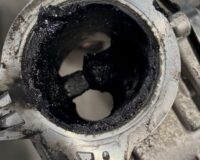 Carbon build-up choking the opening of a VW Amarok EGR valve